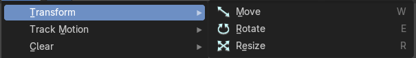 Transform submenu