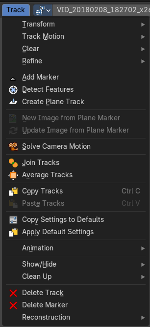 Track Menu