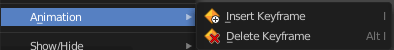 Animation submenu