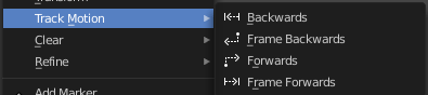 Track Motion submenu