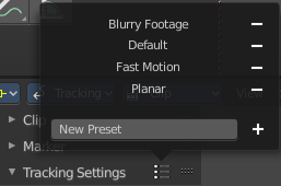 Tracking Presets