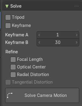Solve tab - Solve Panel