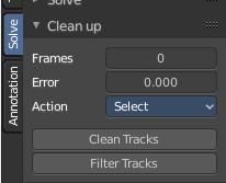 Solve tab - Cleanup Panel