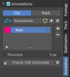Annotation tab