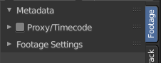 Footage Tab - Metadata Panel