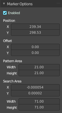 Track tab - Marker Options Panel