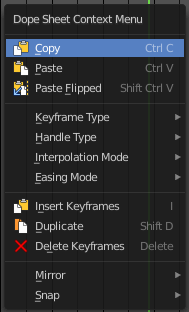 Dope Sheet Context Menu