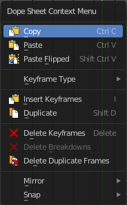 Dope Sheet Context Menu