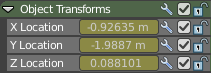 Slider values