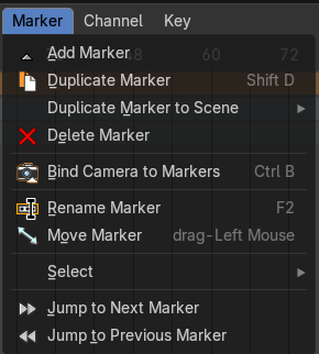 Dopesheet Editor - Marker Menu