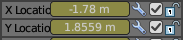 Slider values