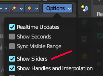 Slider values
