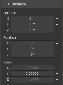 Transform subpanel