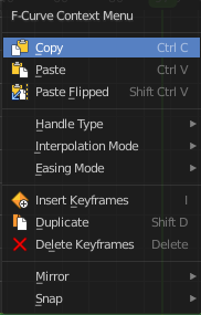 F-Curve Context Menu