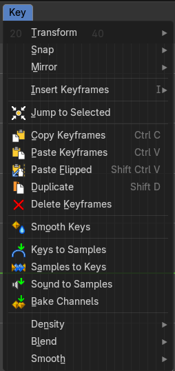 Graph Editor - Key Menu