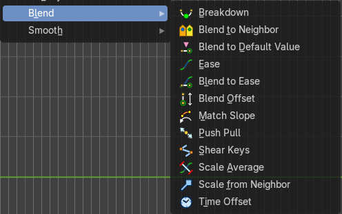 Blend submenu