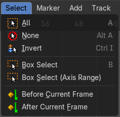 NLA Editor - Select Menu