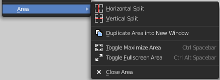 Area submenu