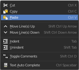 Context menu