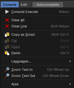 Console Menu
