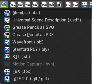 Export Menu