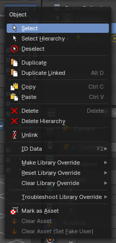 Object Menu