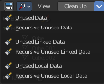 Clean Up menu
