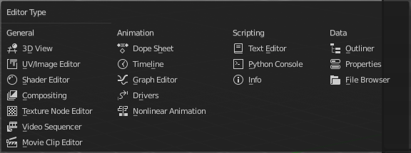 Editortype Menu