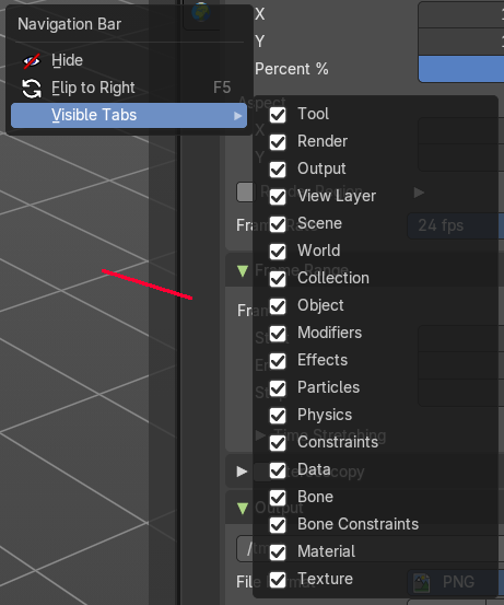 Properties Editor - Right click menu