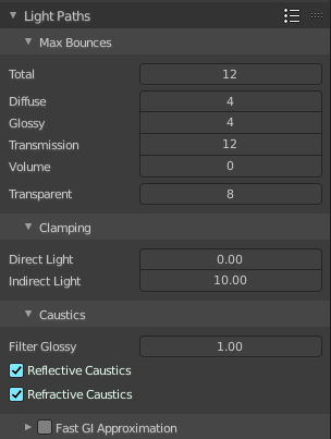 Light Paths panel