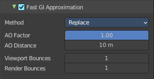 Fast GI approximation subpanel