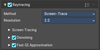 Raytracing panel