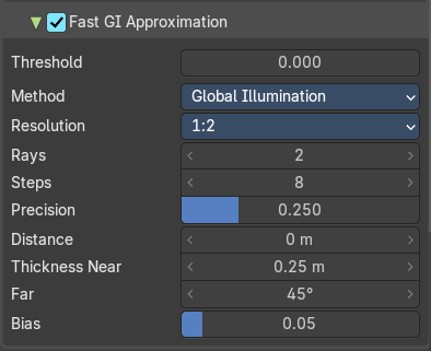 Fast GI Approximation subpanel