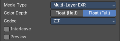 Media Type Multilayer EXR