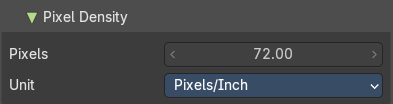 Pixel density subpanel