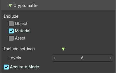 Cryptomatte subpanel