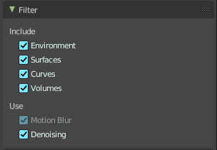 Filter Panel - Cycles