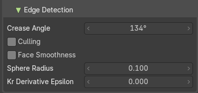 Edge detection subpanel