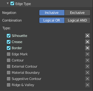 Edge Type subpanel