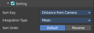 Sorting subpanel