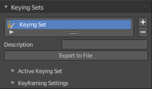 Keying Sets Panel