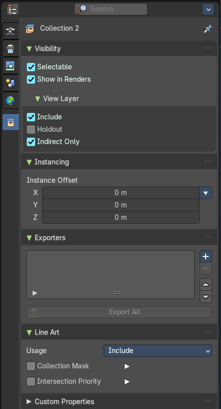 Collection Properties Tab