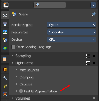 Fast GI Approximation subpanel