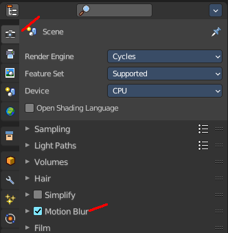 Motion Blur Panel - Cycles