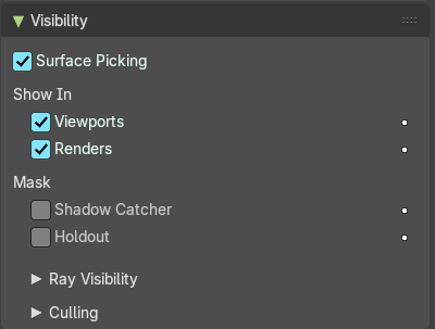 Visibility Panel - Cycles