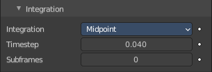 Integration subpanel