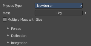 Physics Panel - Physics type Newtonian