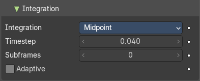 Integration subpanel