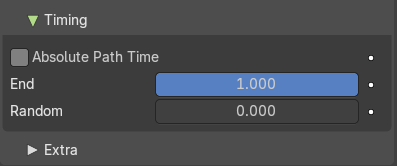 Timing subpanel
