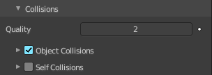 Collisions subpanel